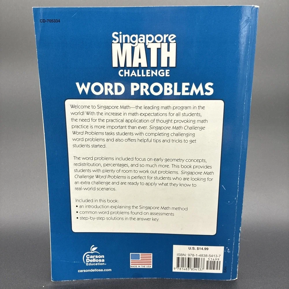 Singapore Math Challenge Word Problems Grade 5 Workbook Paperback